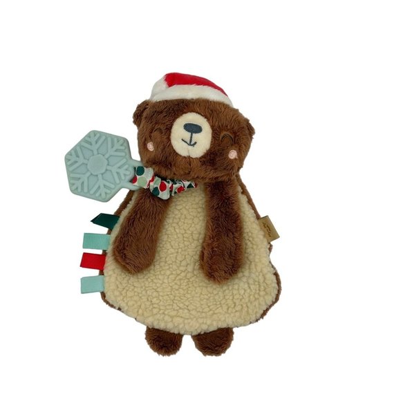 Itzy Ritzy- Cocoa The Bear-Holiday Plush Lovey with Textured Teether - Picture 1 of 5